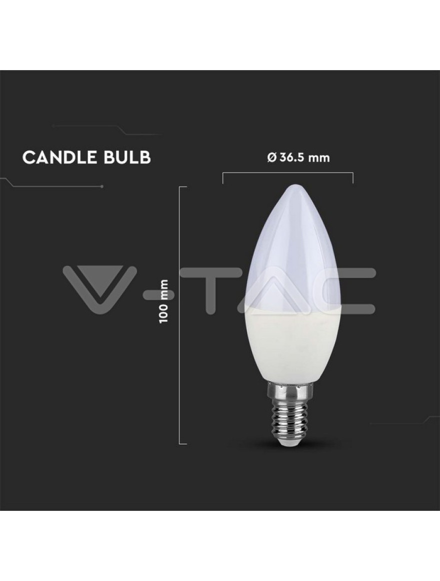 * Bec LED C37 4.5W E14 3000K 470lm Samsung (chip) V-TAC