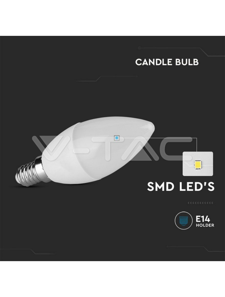 * Bec LED C37 4.5W E14 6500K 470lm Samsung (chip) V-TAC