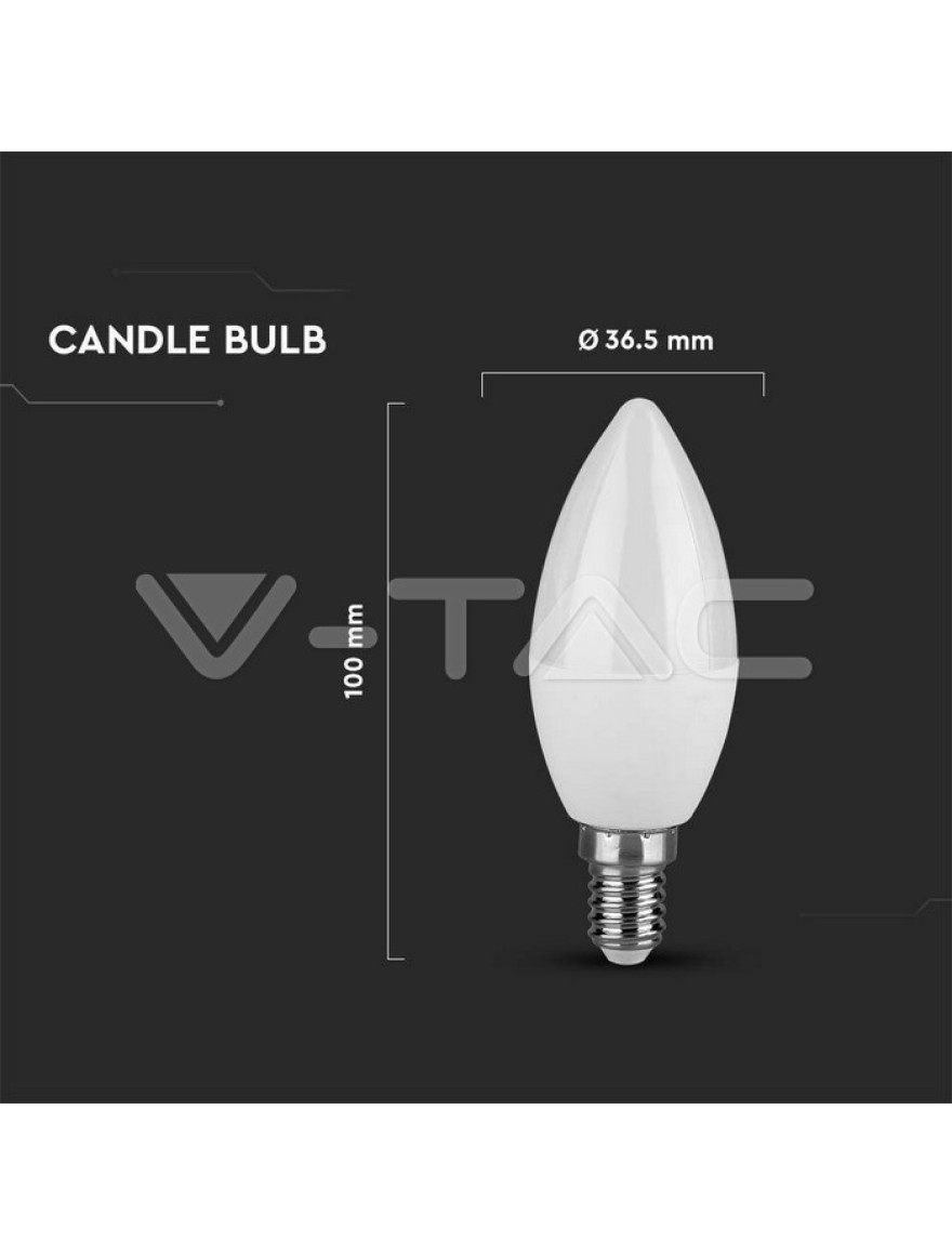 * Bec LED C37 4.5W E14 4000K 470lm Samsung (chip) V-TAC