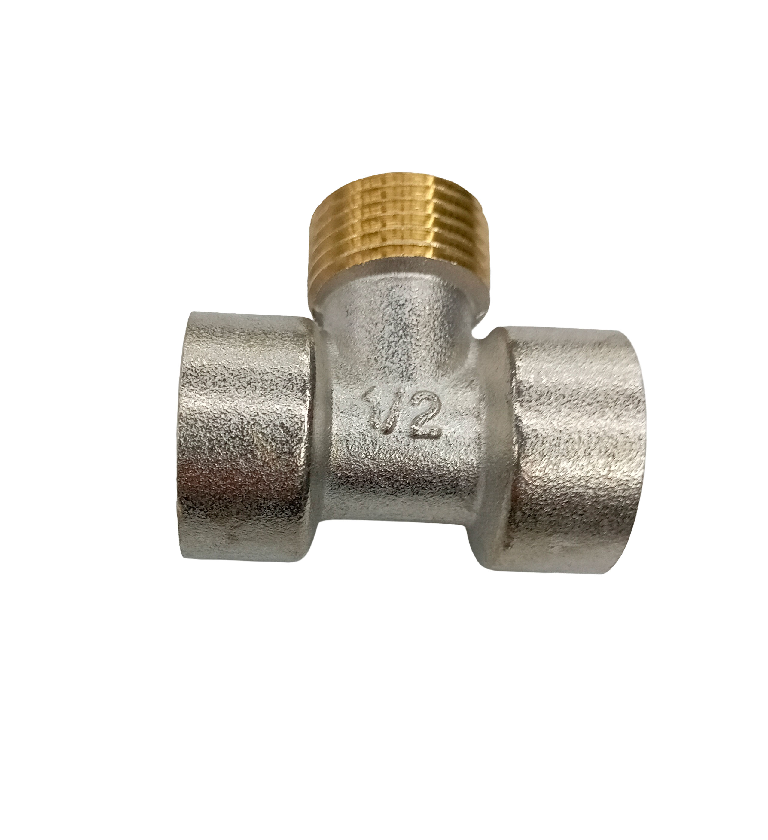 Тройник-соединитель 1/2"Fх1/2"Mх1/2"F, латунь, MPN