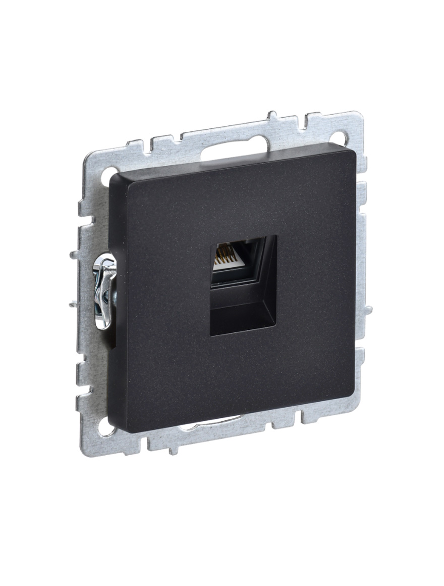 Компьютерная розетка RJ45, кат. 5E, РК10-БрМ, чёрная, BRITE IEK