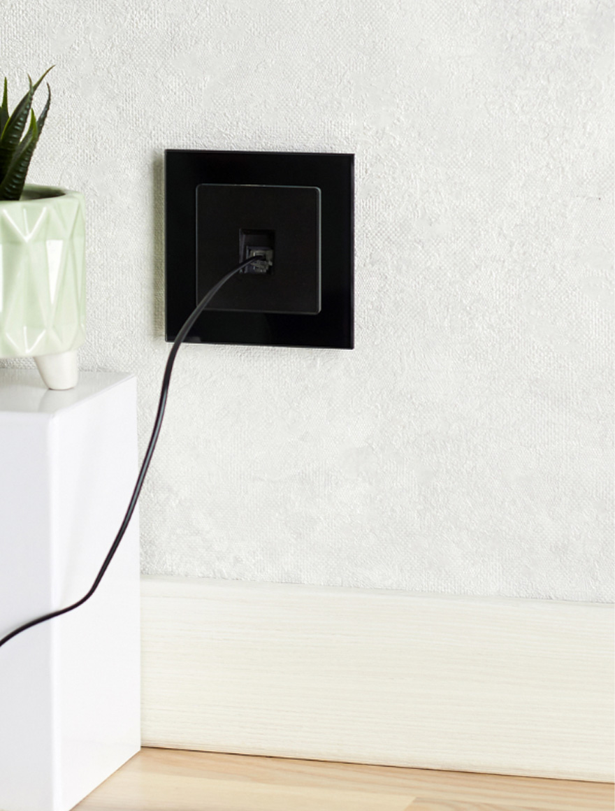 Компьютерная розетка RJ45, кат. 5E, РК10-БрМ, чёрная, BRITE IEK