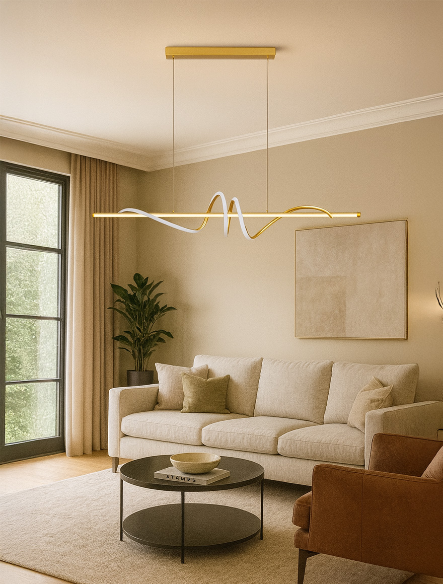 * Lustră LED 48W 4000K L1000 mat gold DL 10530P Luminaled 2