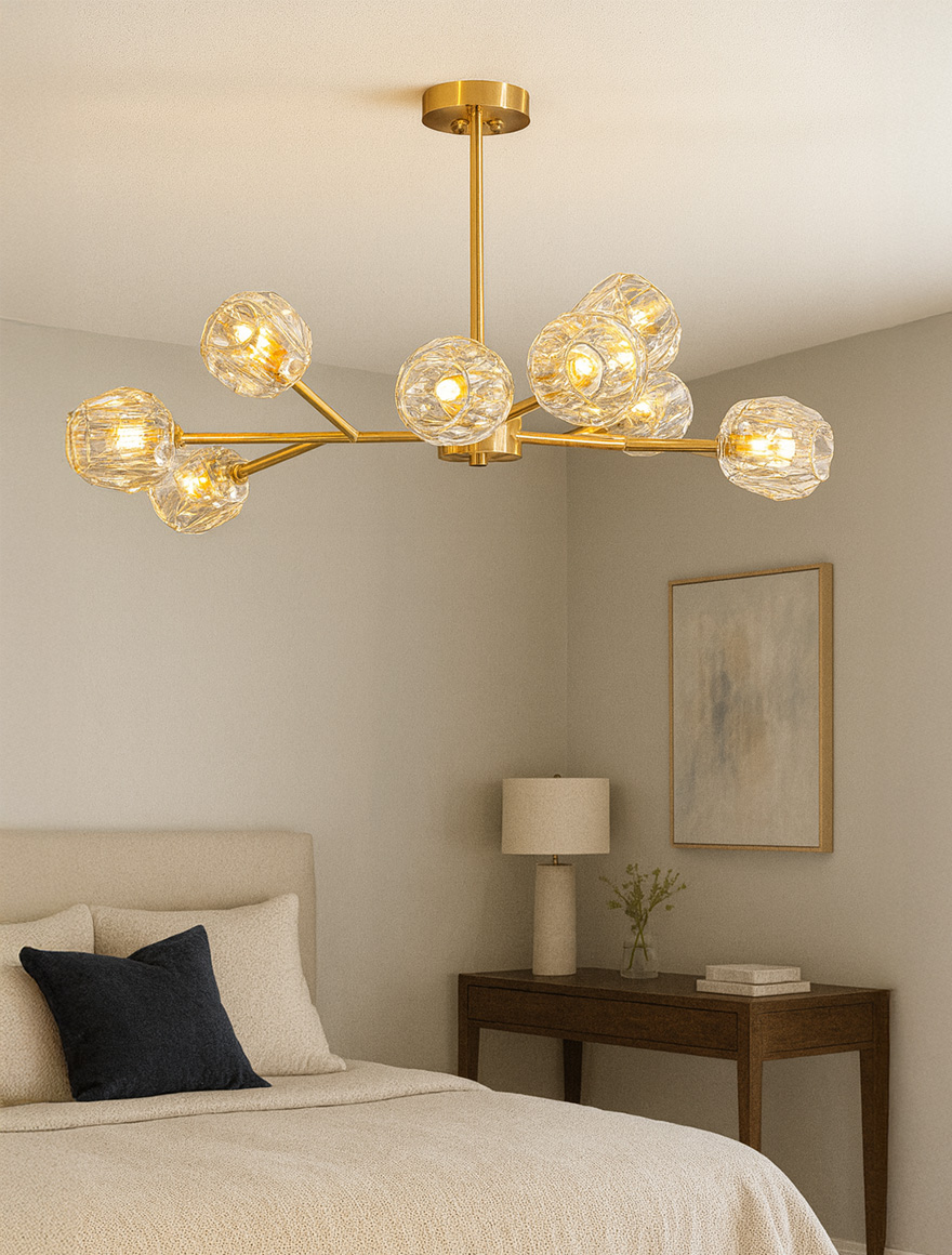 Lustră 9*G9 D800 brass+clear DL 8145P Luminaled