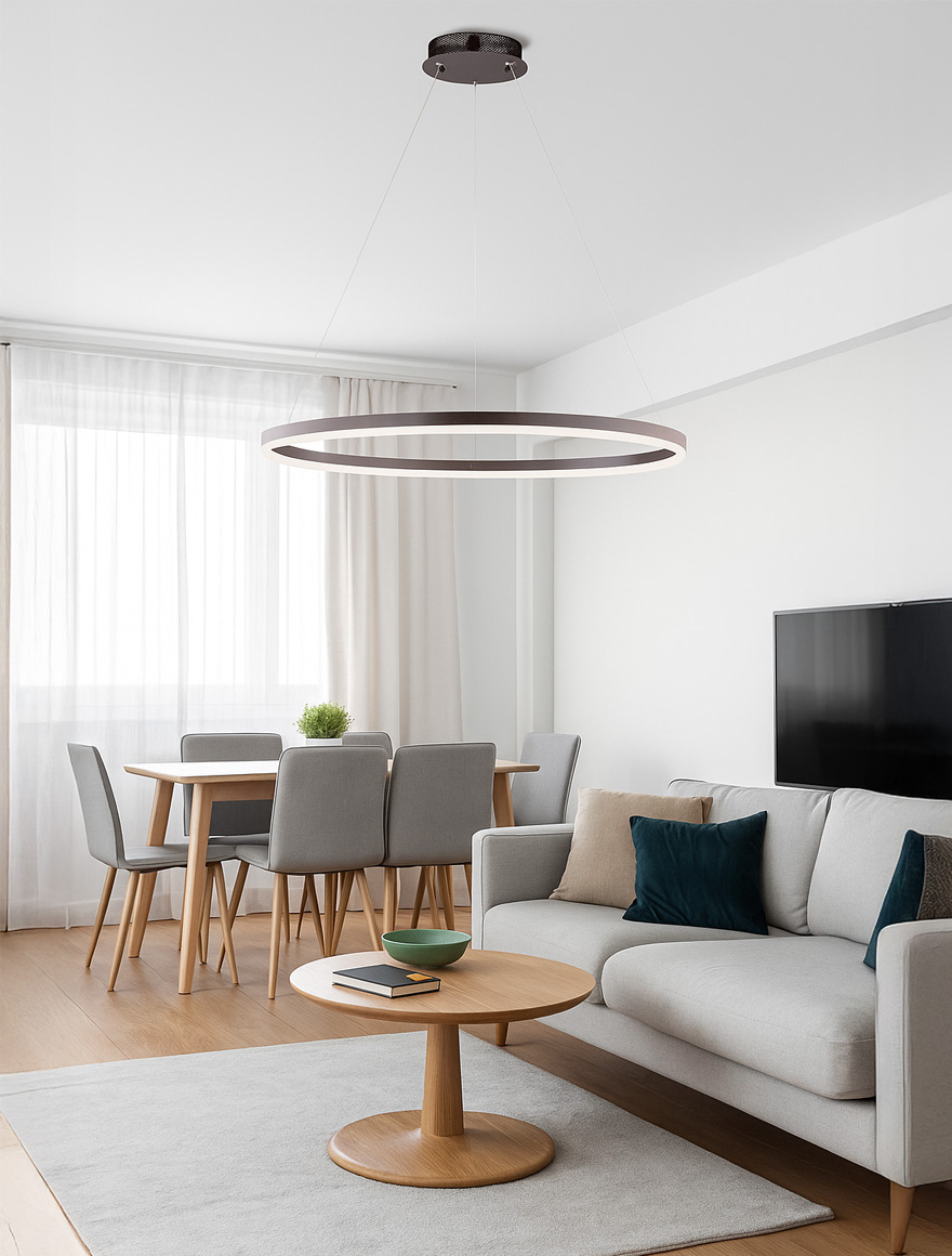 * Lustră LED 30W 4000K D600 brushed coffee DL D6301P Luminaled 2
