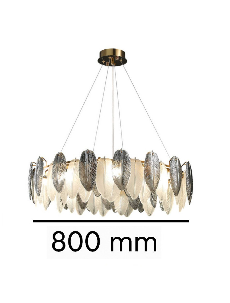 Lustră 8*E14 D800 white+smoky DL 10618P Luminaled