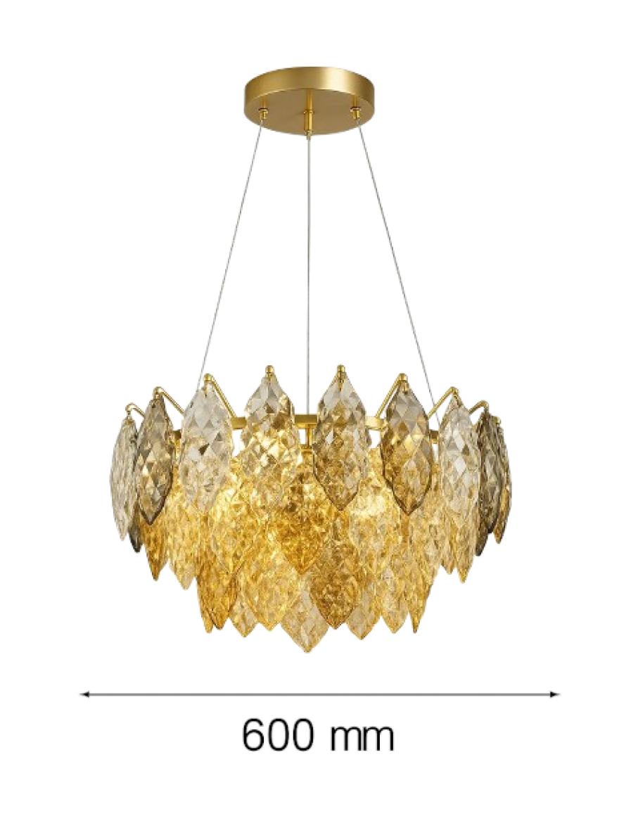 * Lustră 8*E14 D600 shine gold+smoky DL D8011P Luminaled