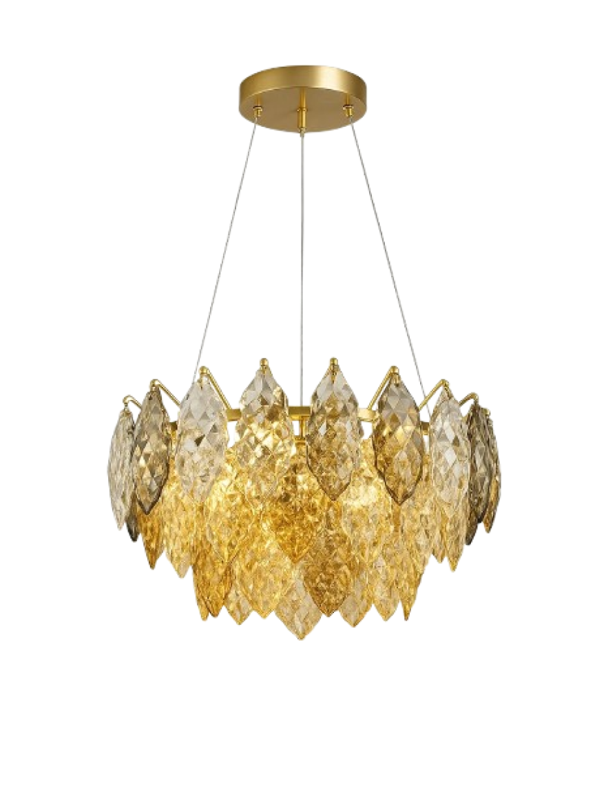 * Lustră 8*E14 D600 shine gold+smoky DL D8011P Luminaled