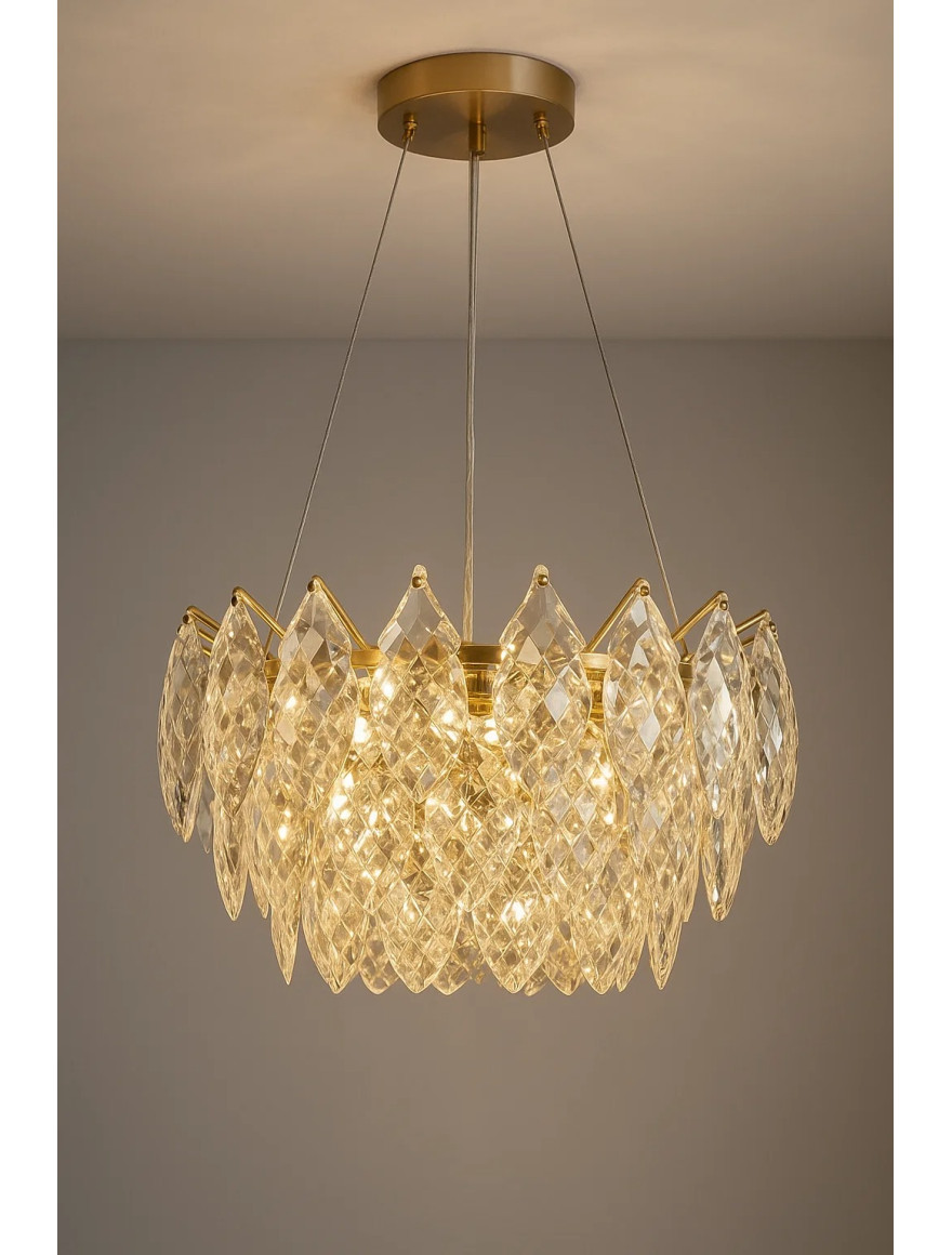 * Lustră 8*E14 D600 shine gold+smoky DL D8011P Luminaled