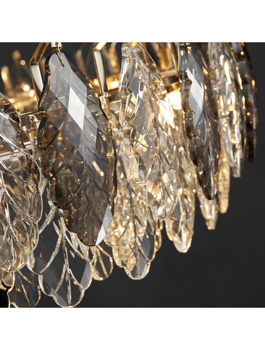 * Lustră 8*E14 D600 shine gold+smoky DL D8011P Luminaled