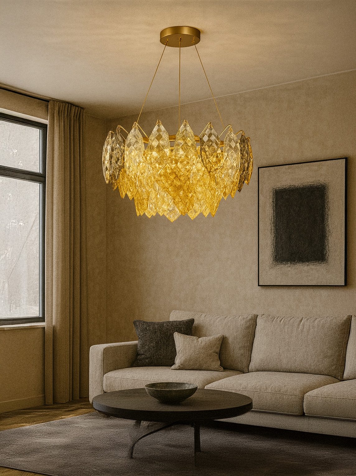 * Lustră 8*E14 D600 shine gold+smoky DL D8011P Luminaled