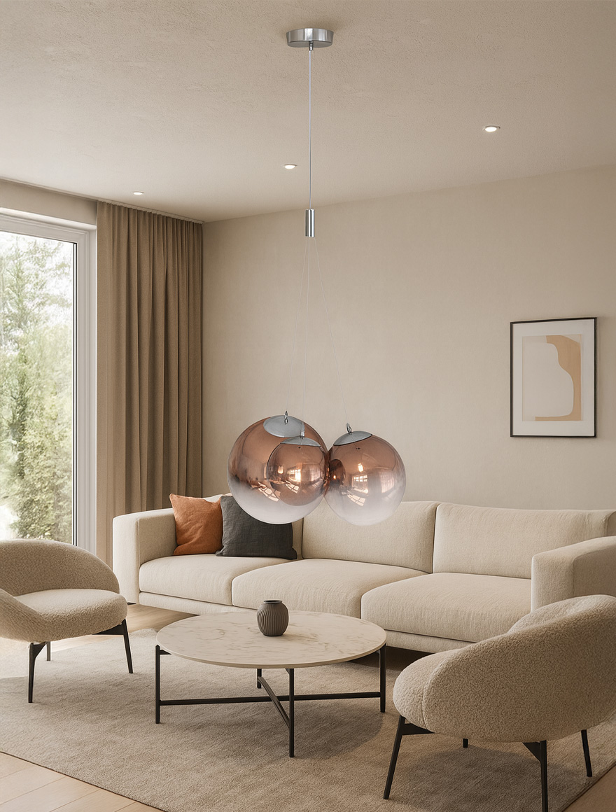 * Lustră LED 3*1W 4000K D110+130+150 rose gold DL 19152P Luminaled 2