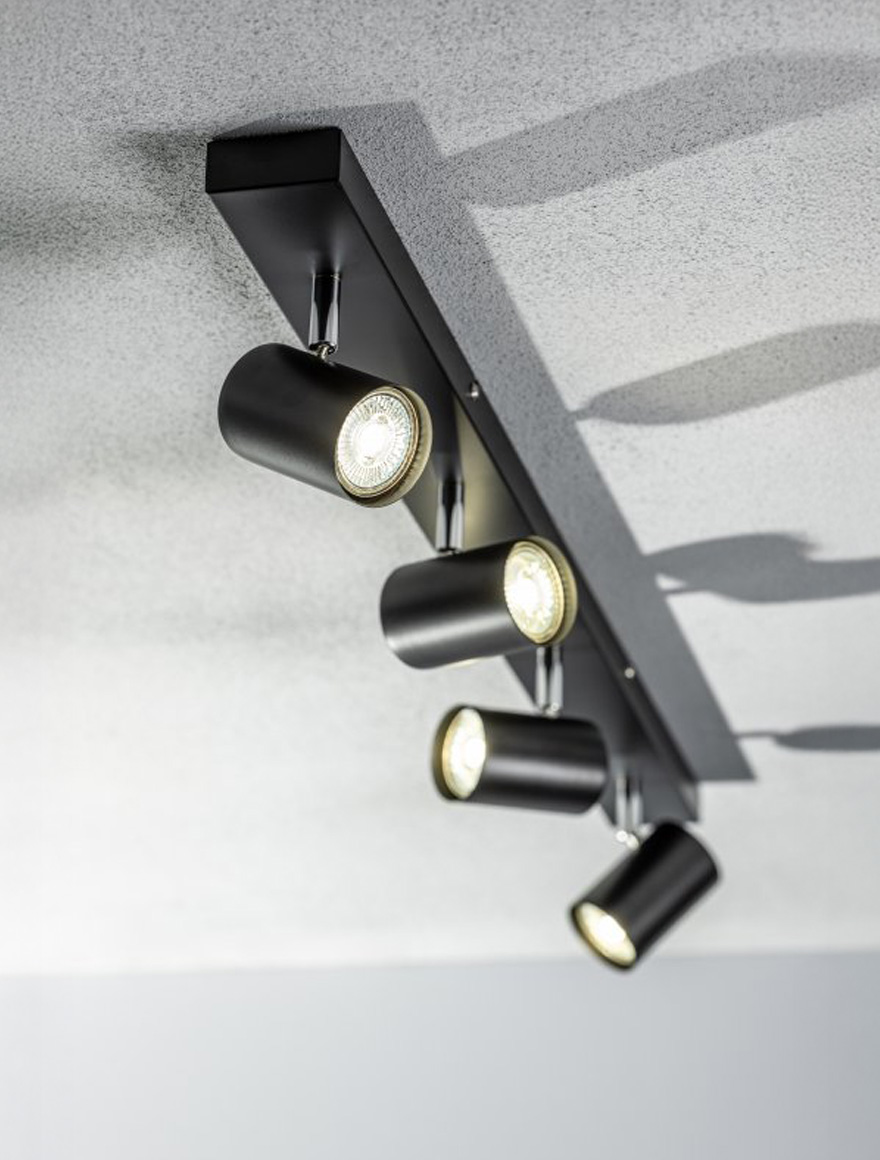 Corp de iluminat aplicat VENETO 4XGU10 max20W negru GTV