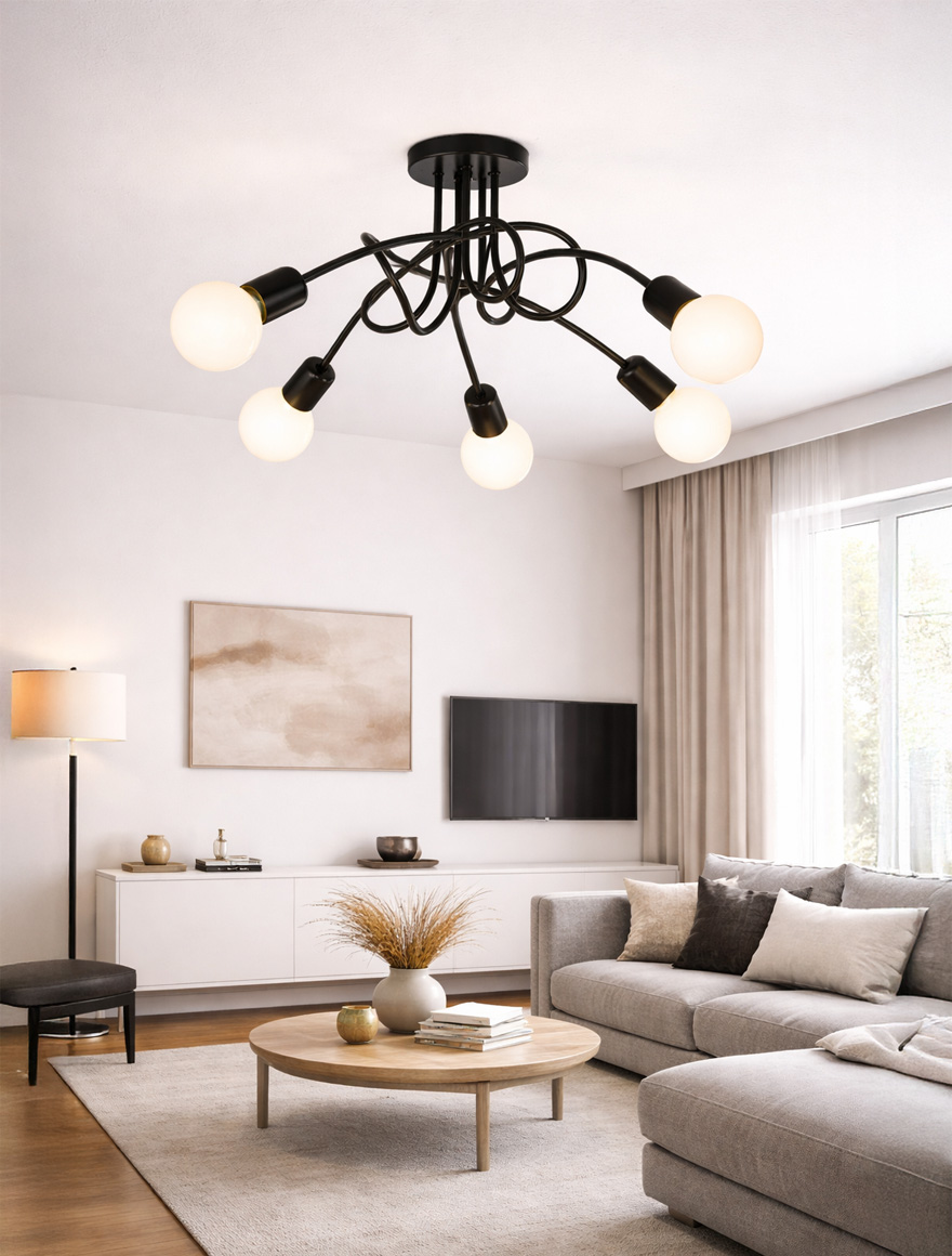 Люстра 5*E27 черно-белая 2640/5 Luminaled