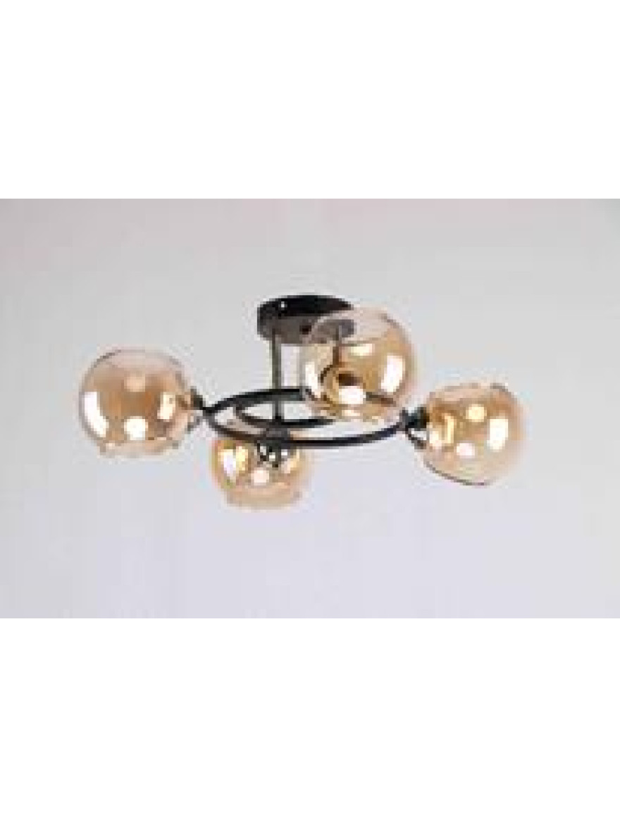 Lustră 4*E27 negru+amber 2709/4 Luminaled
