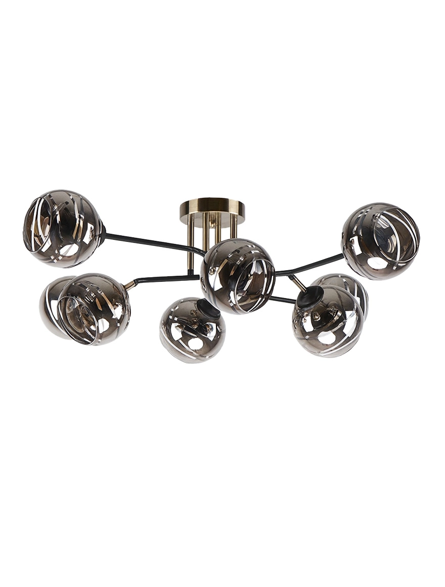 Lustră 8*E27 antic+negru+gri 7039-8 Luminaled