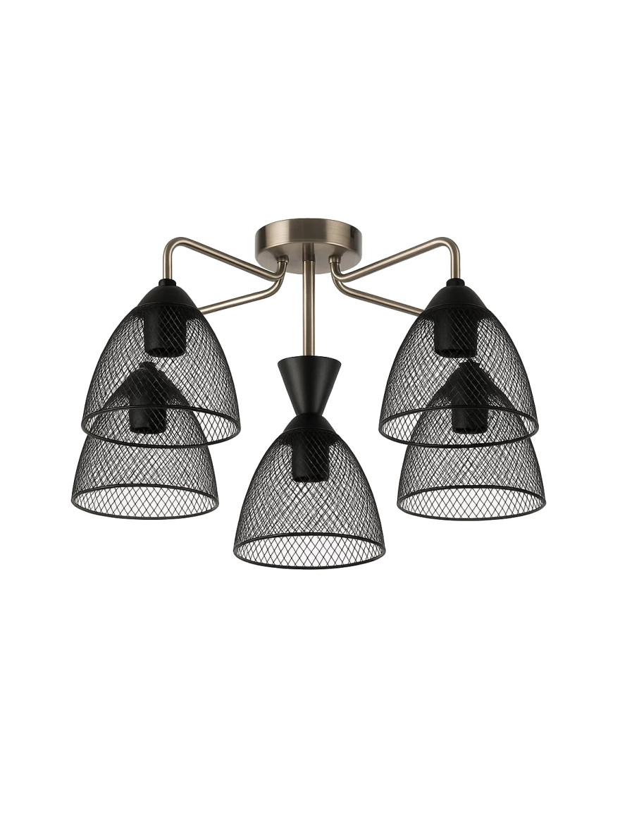 Lustră 5*E27 antic+negru 7095/5 Luminaled