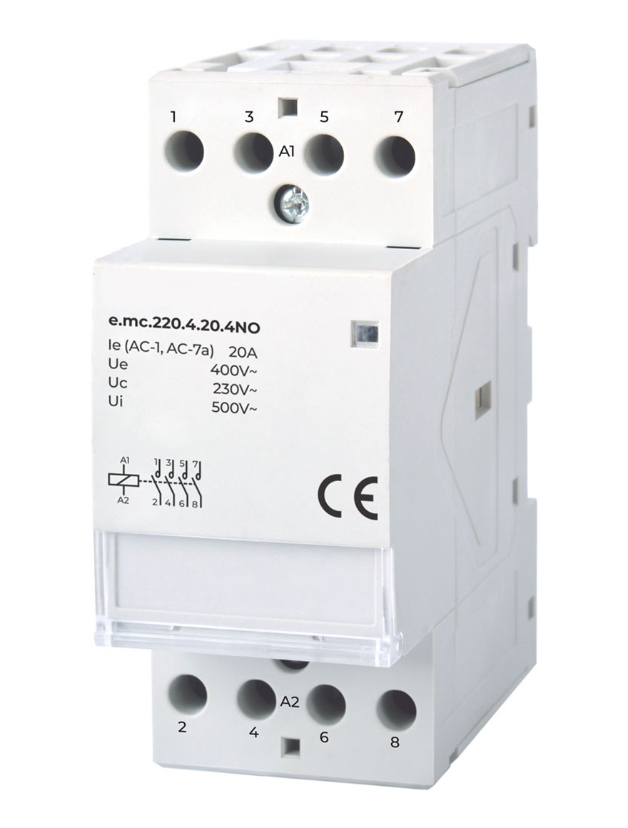 Модульный контактор e.mc.220.4.20.4NO, 4р, 20А, 4NO, 220 В