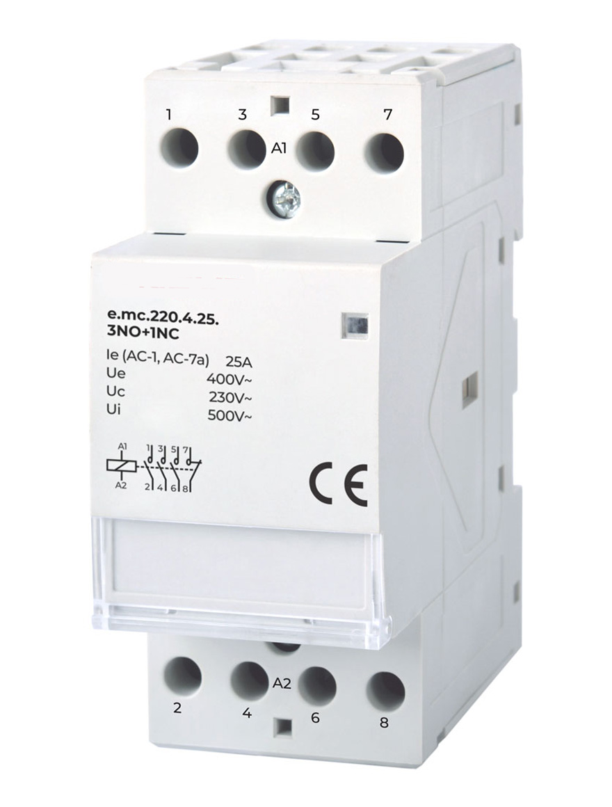 Contactor modular e.mc.220.4.25.3NO+1NC, 4р, 25А, 3NO+1NC, 220 V