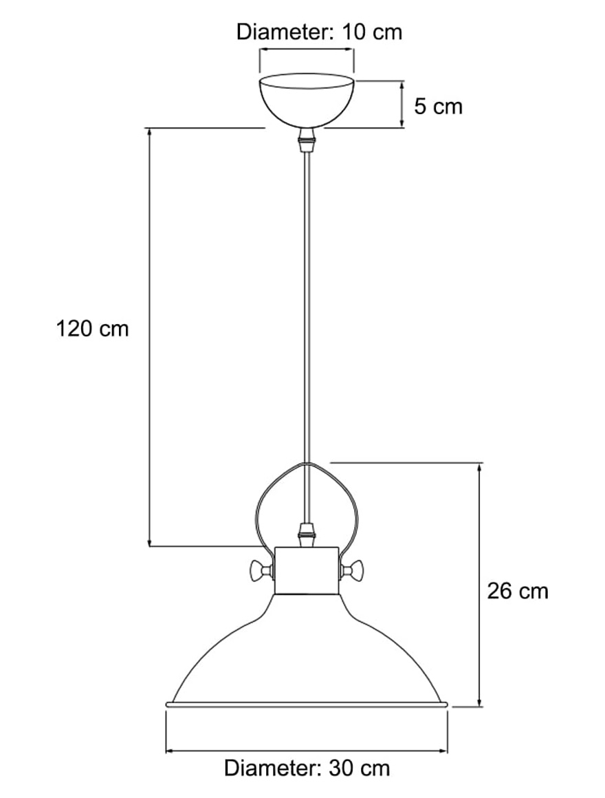 * Suspensie MEES 1XE27 D30cm albă GTV