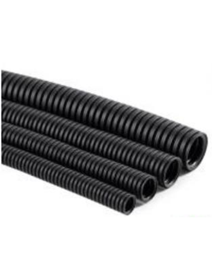Tub gofrat negru DUR 750N, D32, HF, stabilizat UV, cu fir (50m)