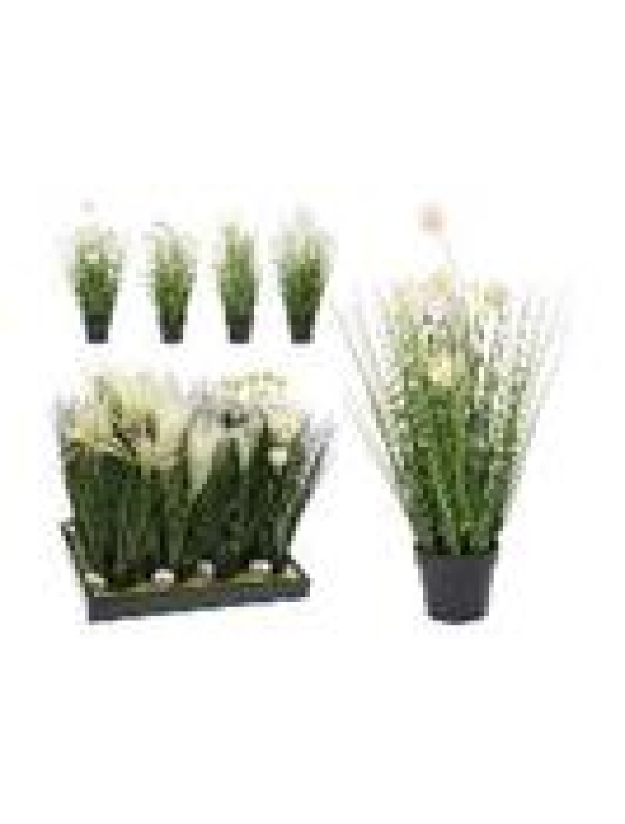 Floare artificiala Iarba inflorita 46cm, in ghiveci