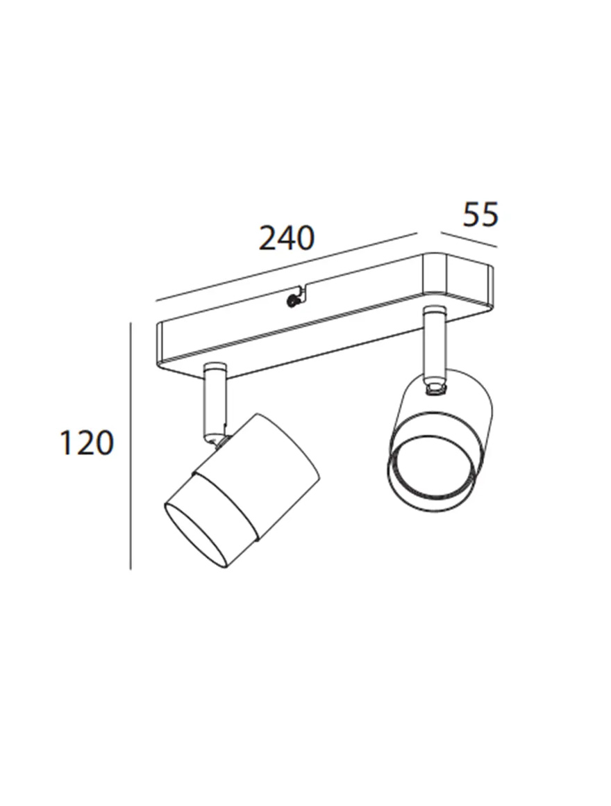 * Corp de iluminat aplicat  ORIO 2XGU10 negru GTV