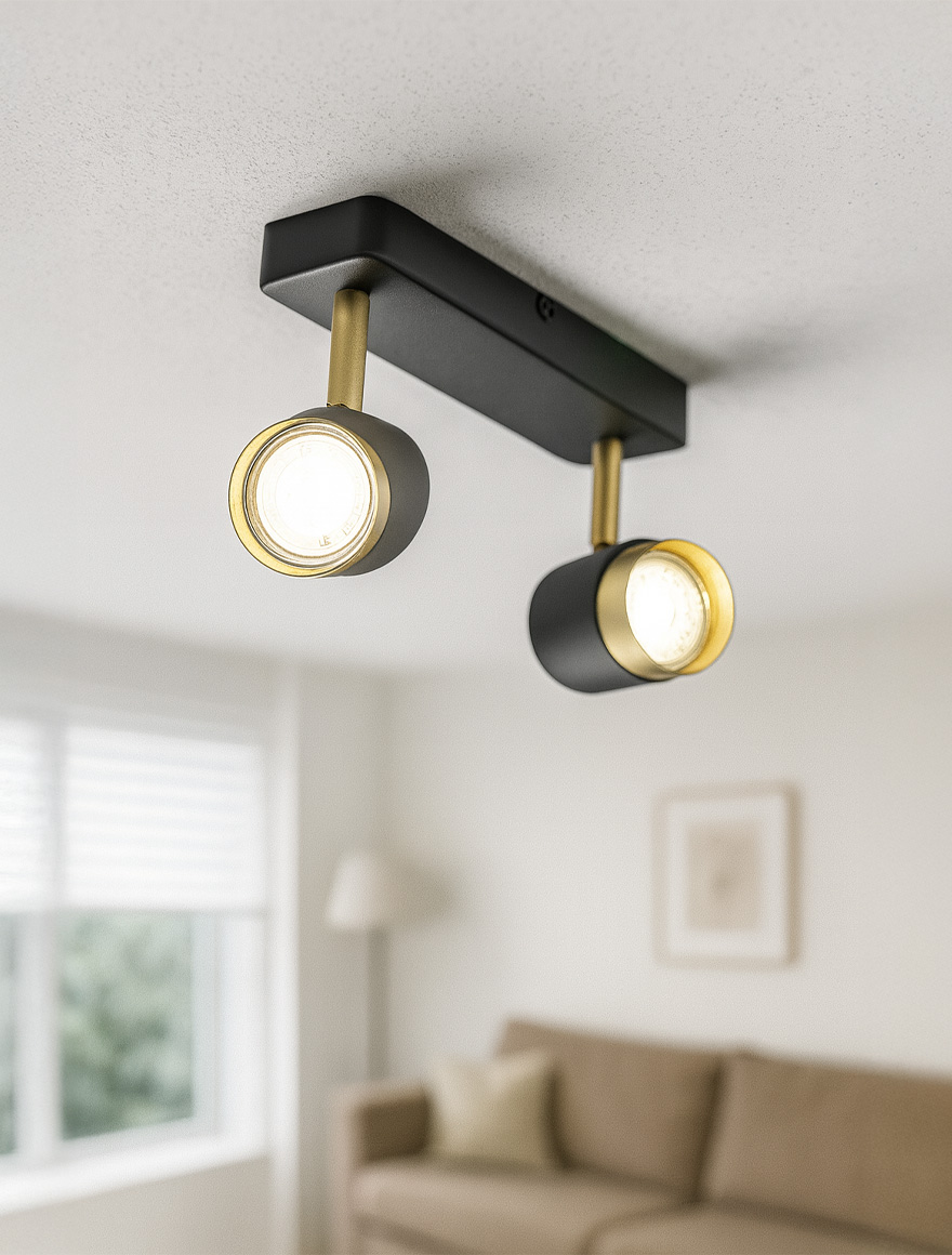 * Corp de iluminat aplicat  ORIO 2XGU10 negru GTV