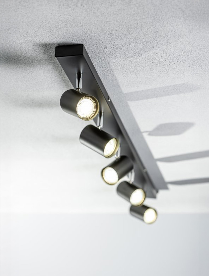 Накладной светильник VENETO 5xGU10, макс. 20W, чёрный, GTV