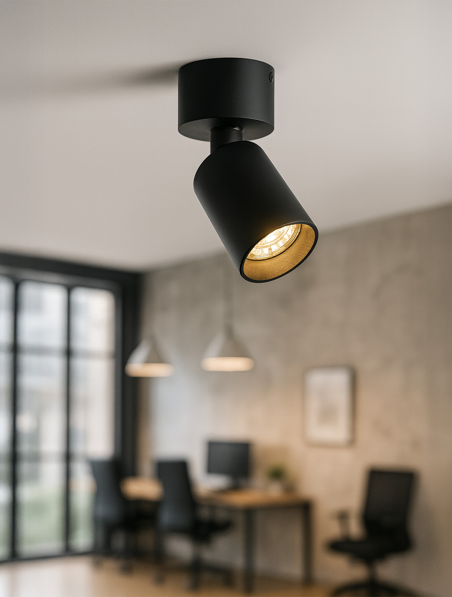 Накладной светильник FARGO MINI 2, 1xGU10, 56×150 мм, круглый, чёрный, GTV