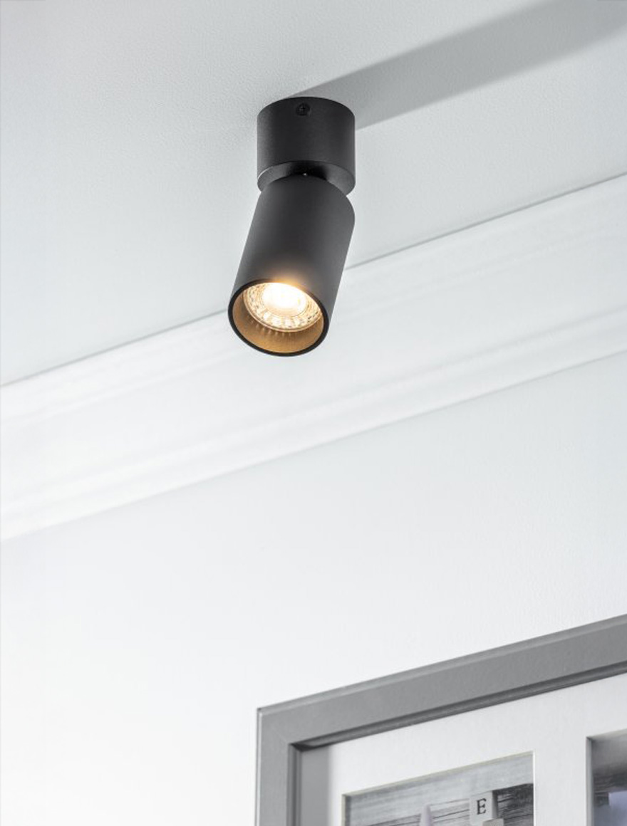 Накладной светильник FARGO MINI 2, 1xGU10, 56×150 мм, круглый, чёрный, GTV