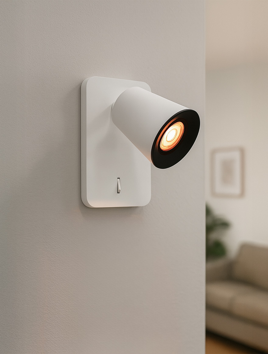 Настенный встраиваемый светильник ELLI 1xGU10, белый, GTV