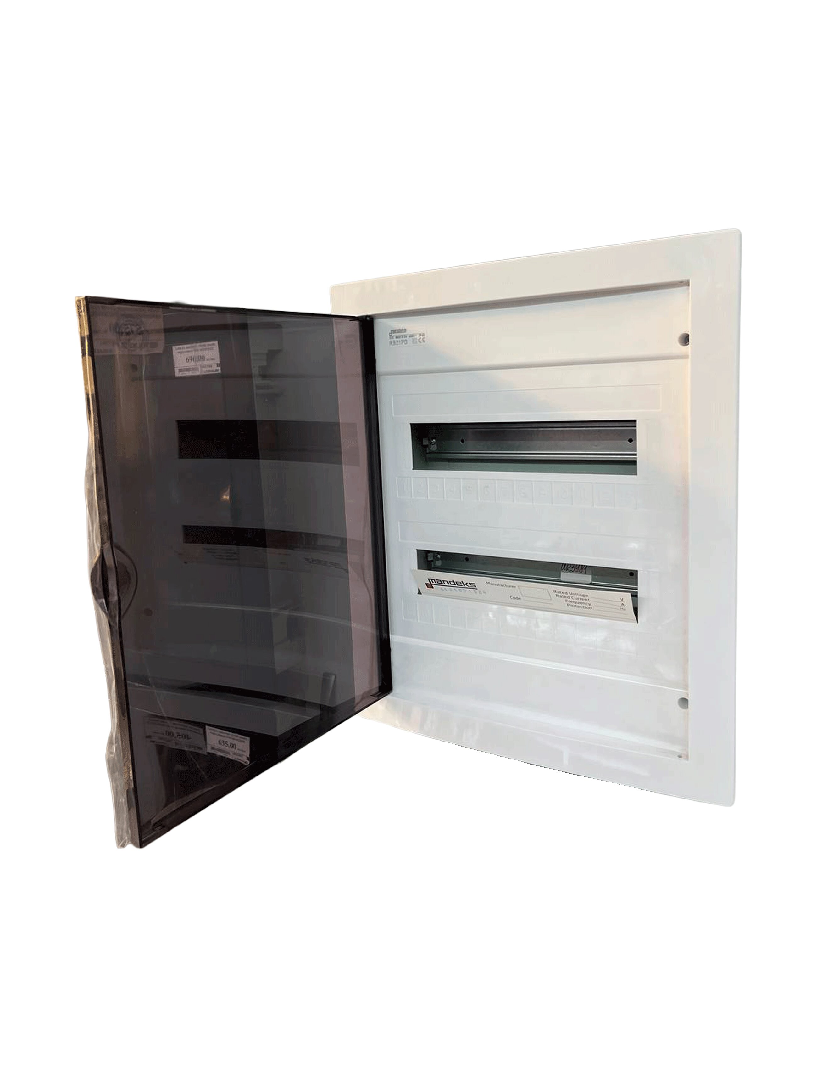 Cutie p/u automate 24+4M plastic transparent interior IP40 MANDEKS
