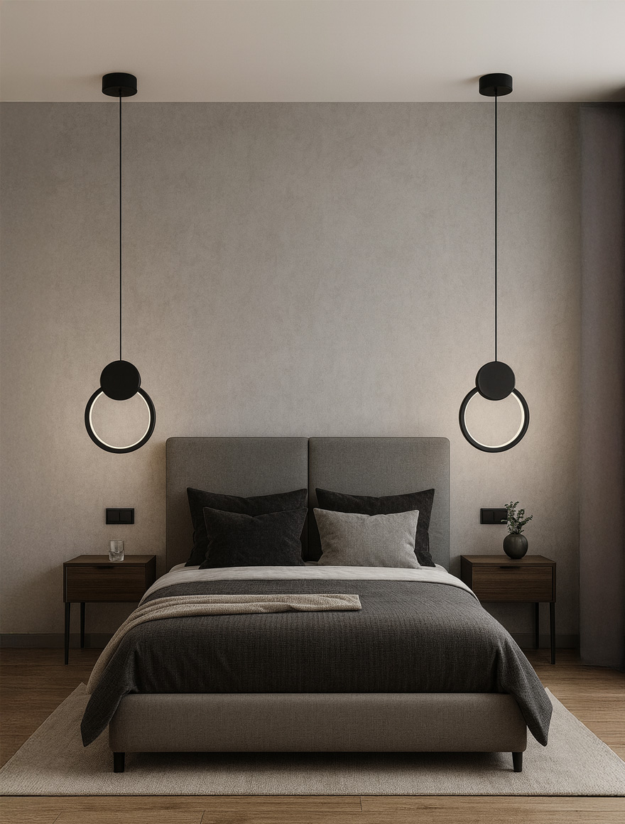 Suspensie LED VG 10W 4000K IP20 negru VC60003B-1 Luminaled