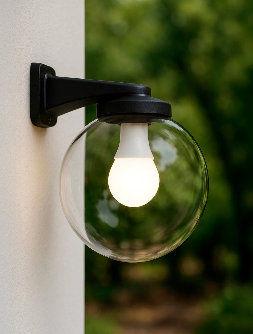 Set corp de il. G250 E27 fumuriu +suport NARDO negru Fumagalli