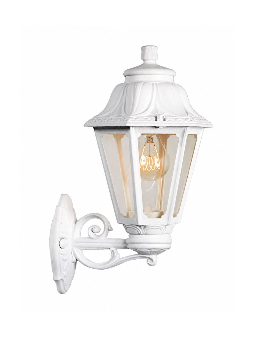 Set corp de il. ANNA E27 transp. + suport BISSO alb Fumagalli