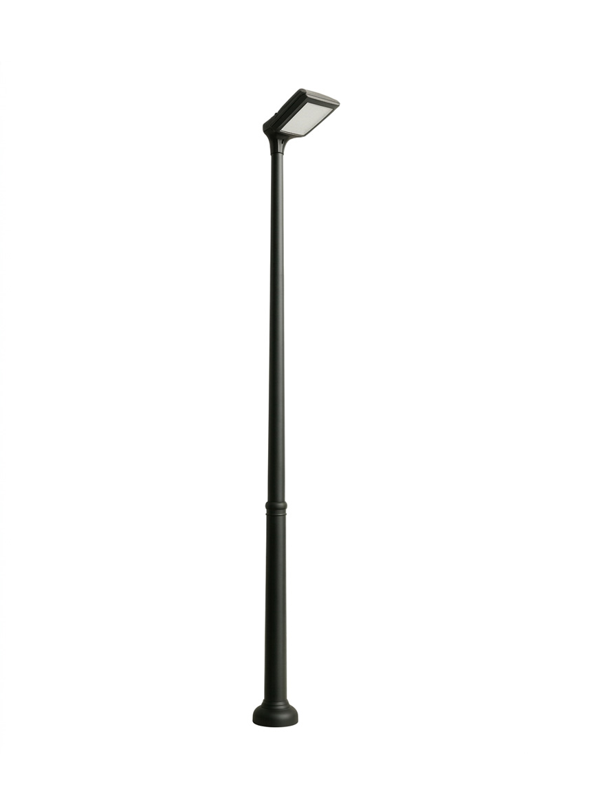 Set corp de il. GIORGIO cu suport 2xE27 opal+ stâlp EKTOR negru 2,5M Fumagalli