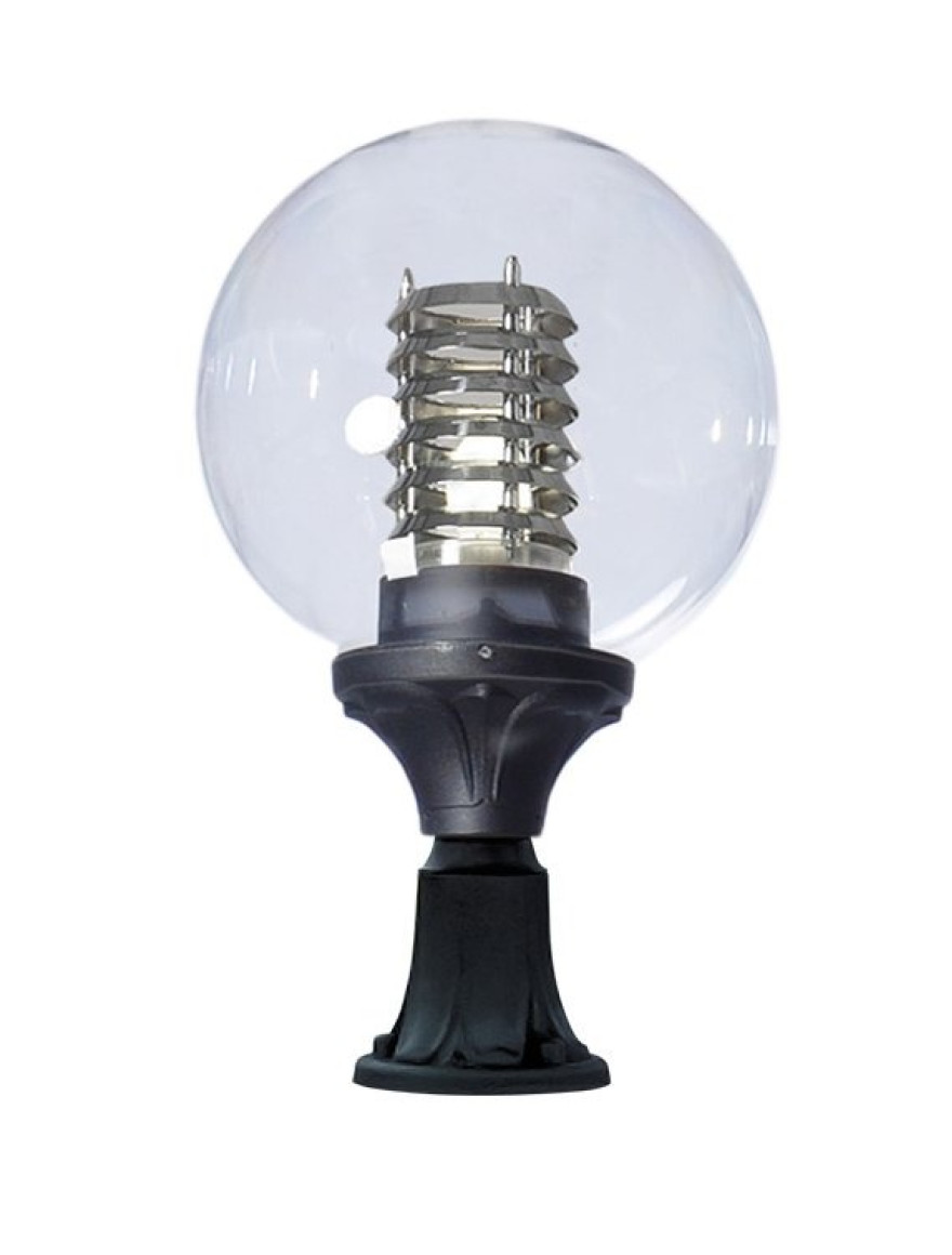 Set corp de il. G400 E27 transp. + suport modern negru Fumagalli