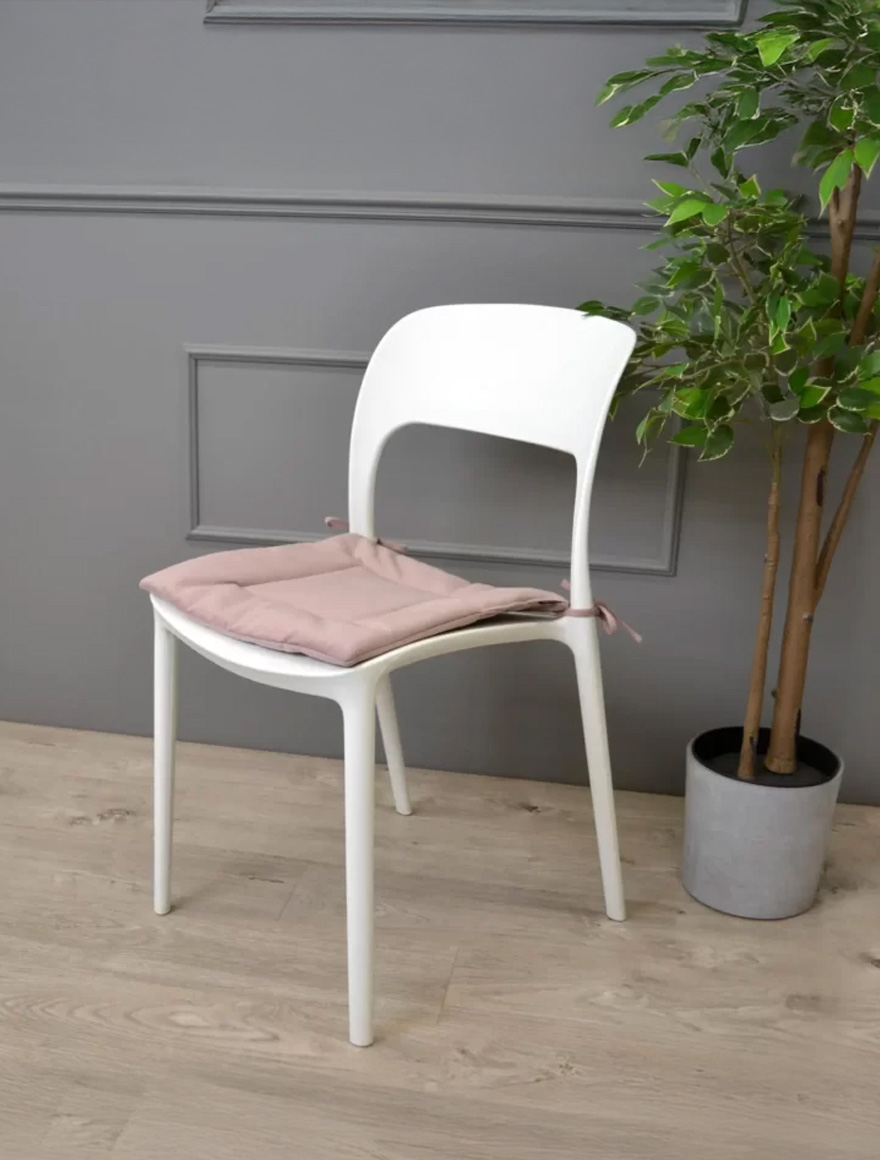 Подушка на стул 40*40см ПУДРОВО-РОЗОВАЯ 19