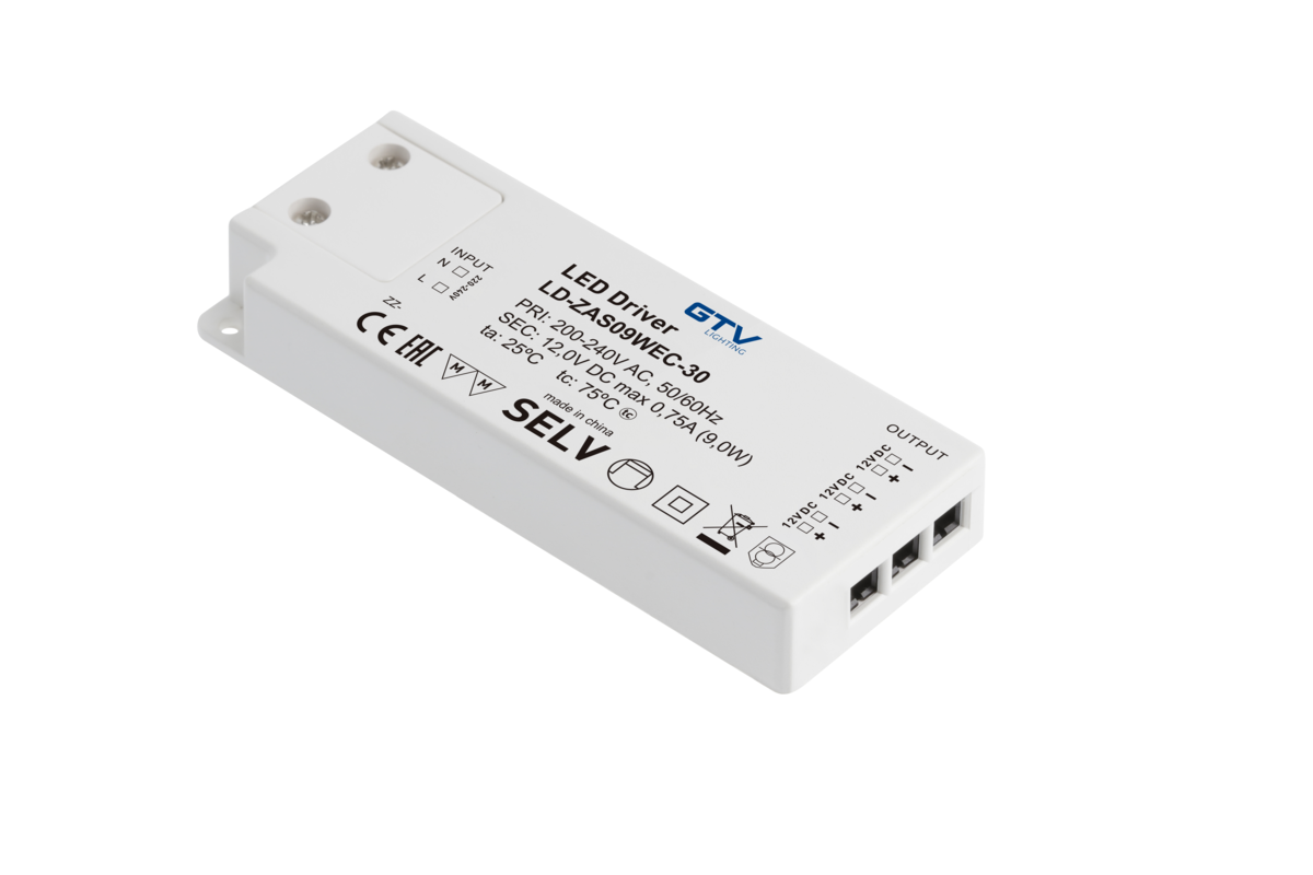 Светодиодный блок питания SLIM EASY CLICK 12В 9Вт IP20 GTV