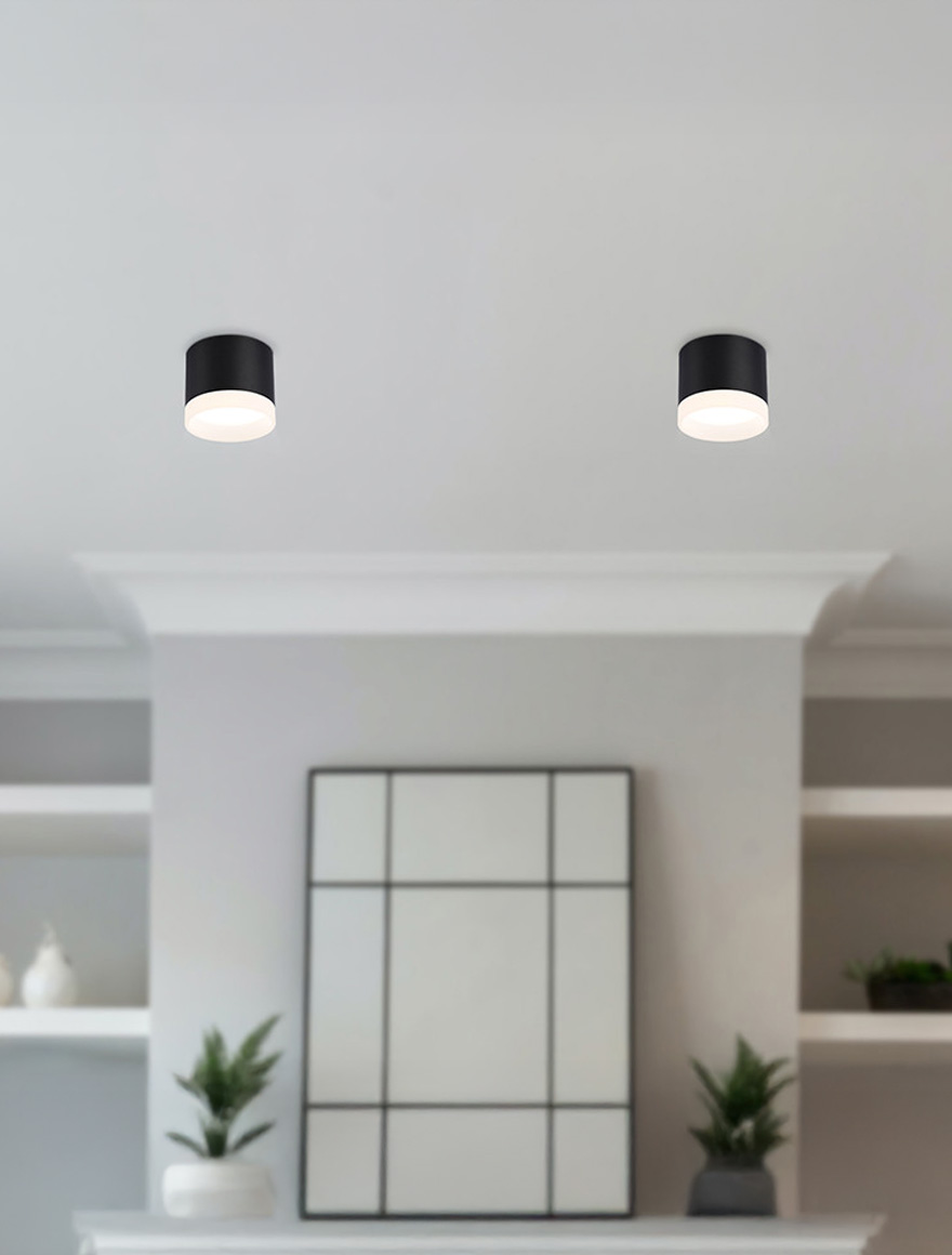 * Spot aplicat 1*GX53 80x70 rotund negru Luminaled