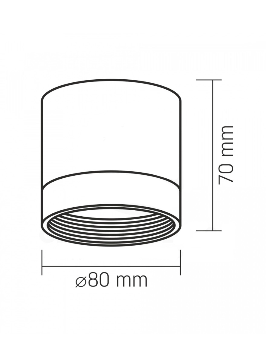 * Spot aplicat 1*GX53 80x70 rotund negru Luminaled