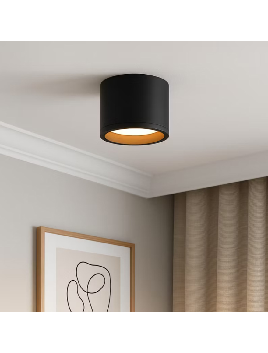 Spot aplicat 1*GX53 95x80 rotund negru Luminaled