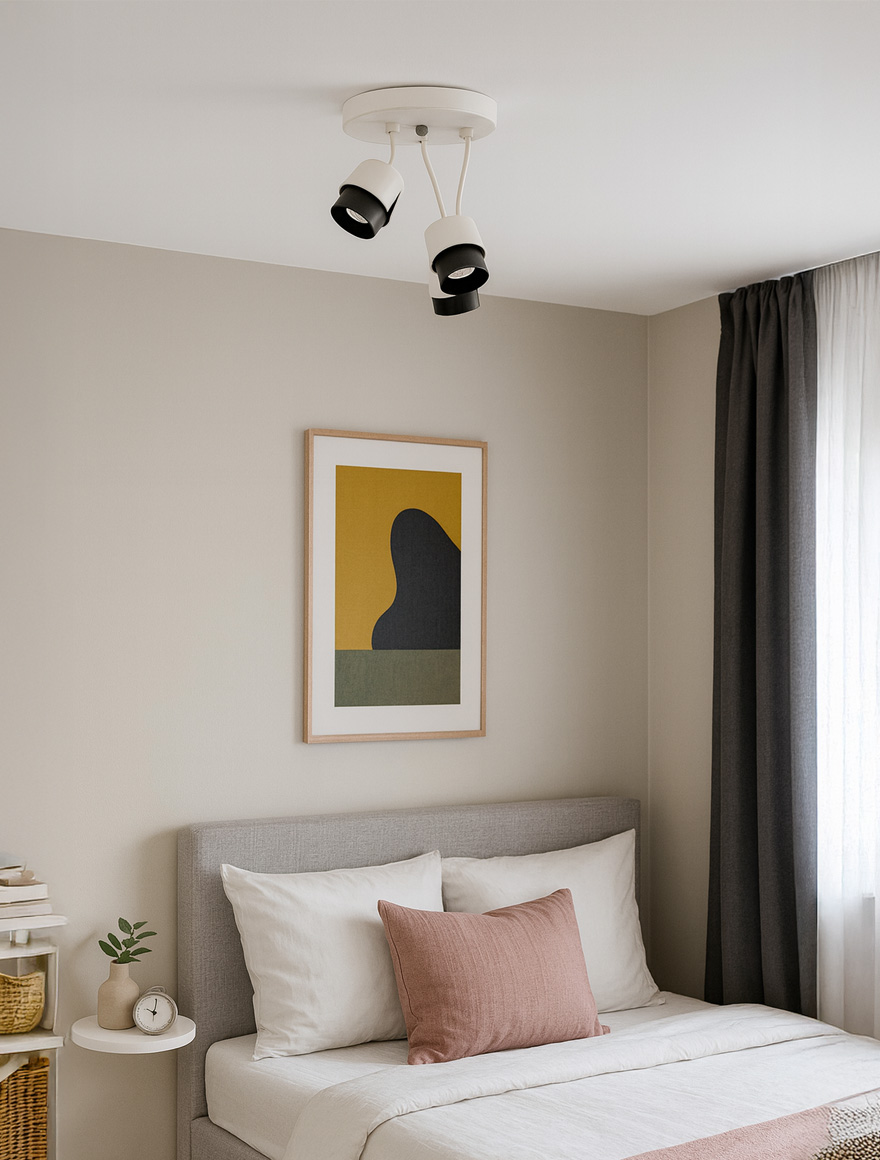 * Lustră 3*GX53 100*66 rotund alb+negru LUMINALED