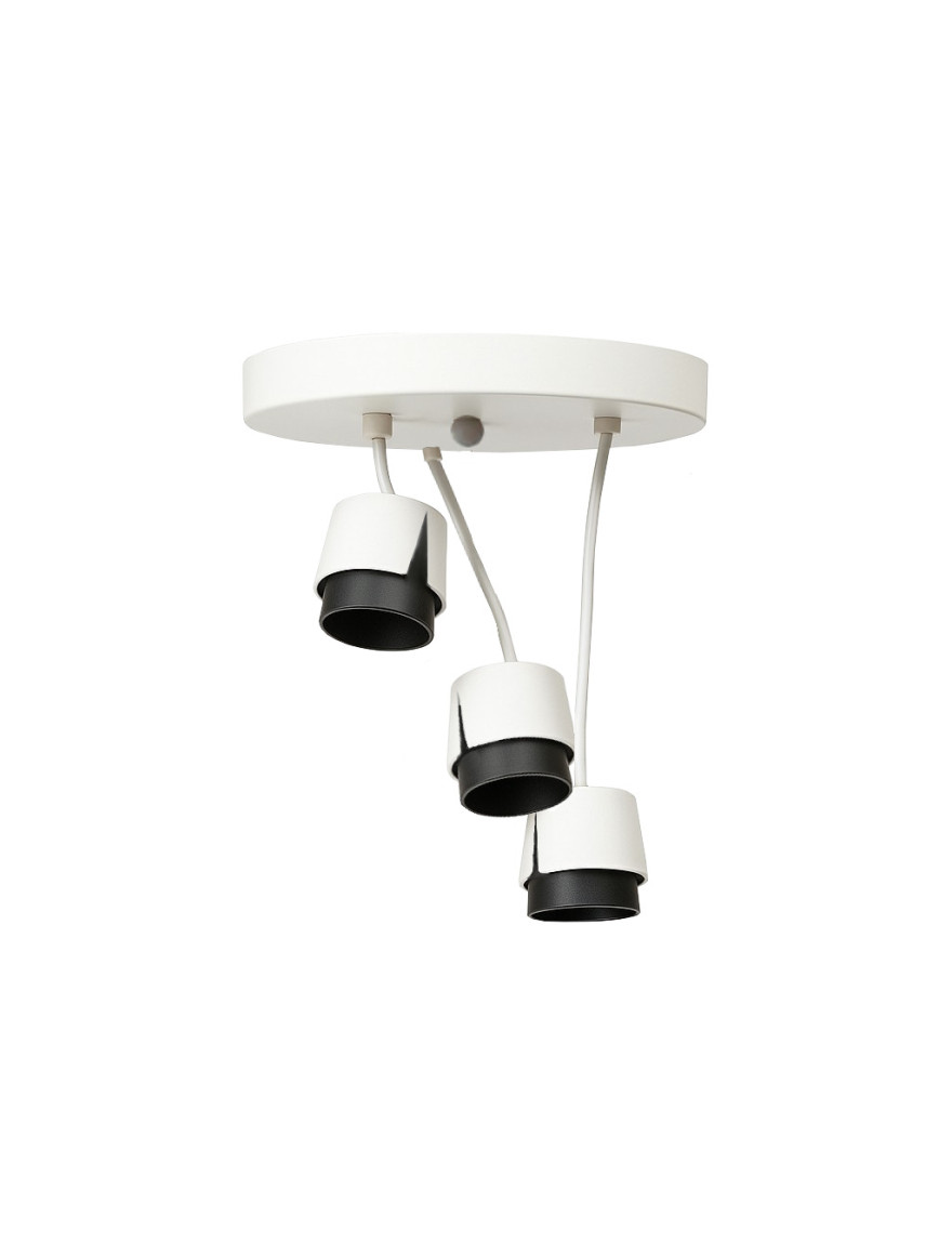 * Lustră 3*GX53 100*66 rotund alb+negru LUMINALED