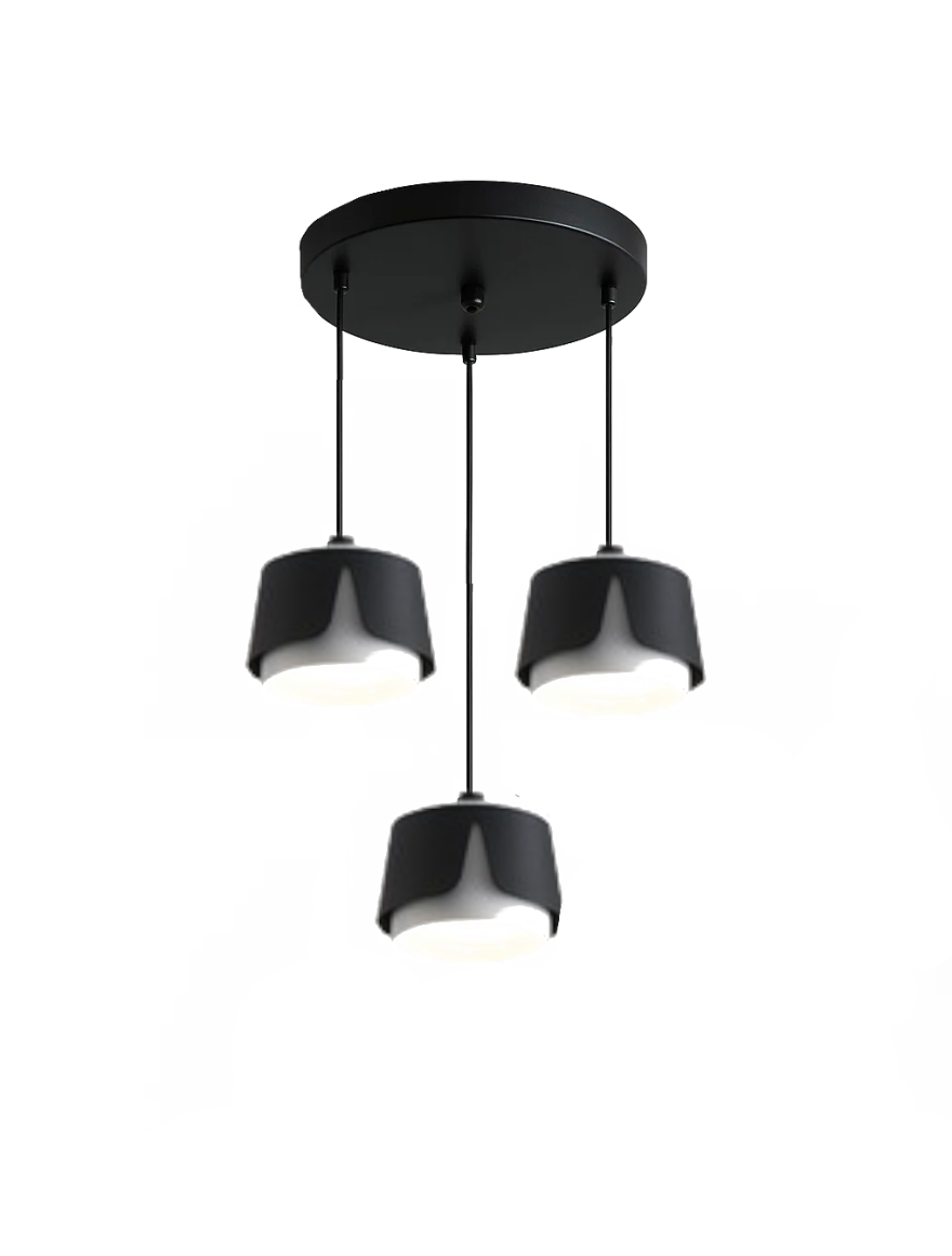 Lustra 3*GX53 100*66 rotund negru+alb LUMINALED