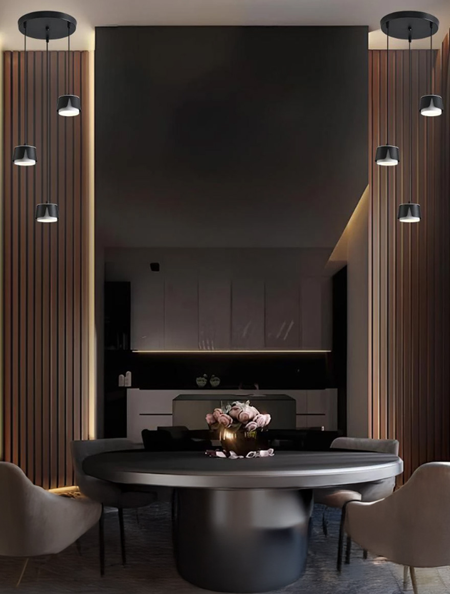 Lustra 3*GX53 100*66 rotund negru+alb LUMINALED