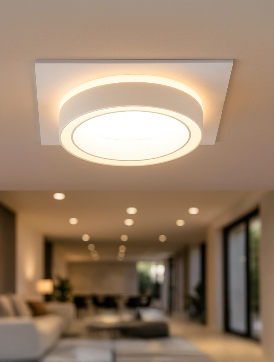 Spot încorporat 1*GX53 110*110*50 pătrat alb Luminaled