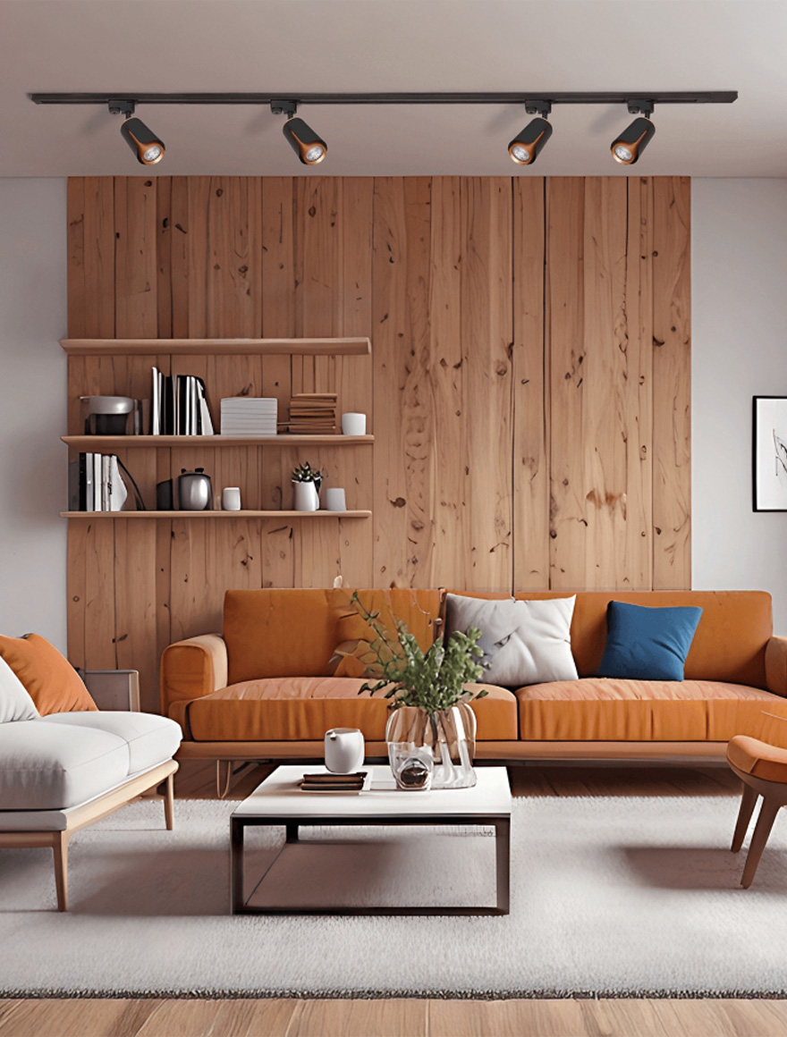 Прожектор трековый GU10 70*120 черный+золотой LUMINALED