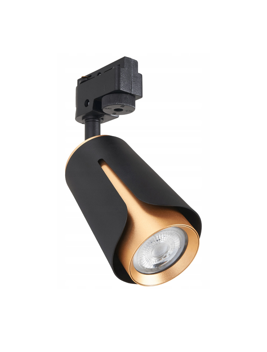 Прожектор трековый GU10 70*120 черный+золотой LUMINALED